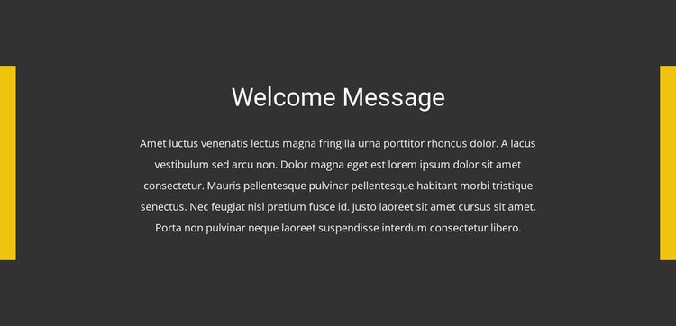 Welcome message One Page Template