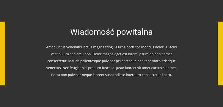 Wiadomość powitalna Szablony do tworzenia witryn internetowych