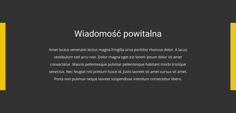 Wiadomość powitalna Kreator witryn internetowych HTML