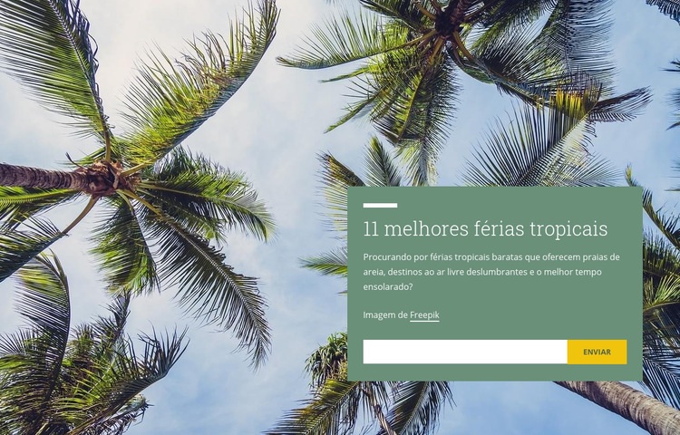 Férias tropicais Maquete do site