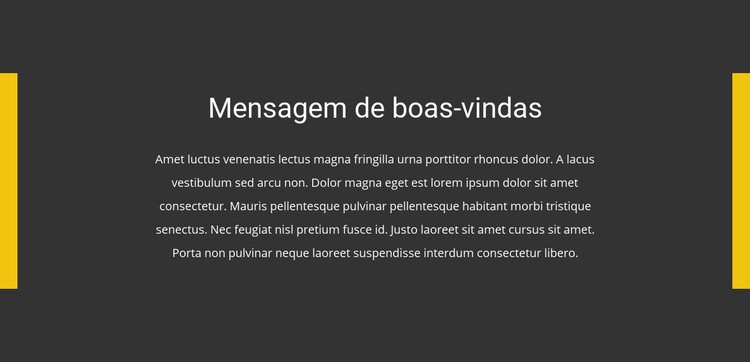 Mensagem de boas-vindas Template CSS