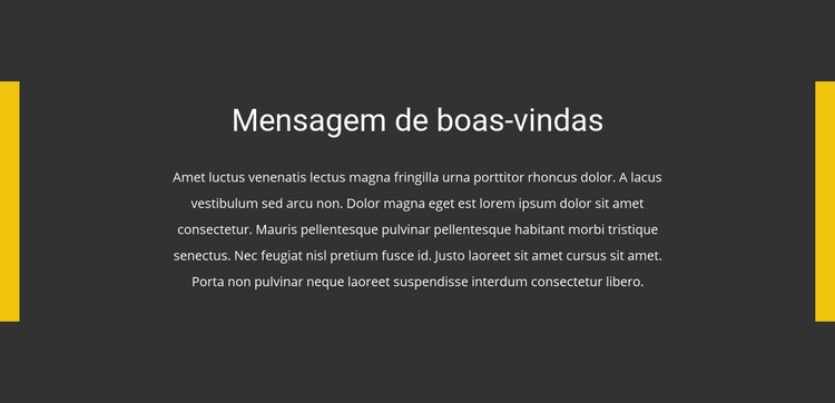 Mensagem de boas-vindas Modelo