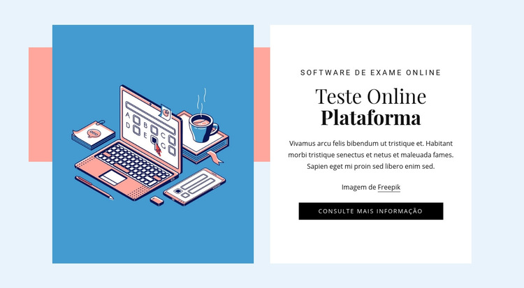 Plataforma de teste online Modelo de site