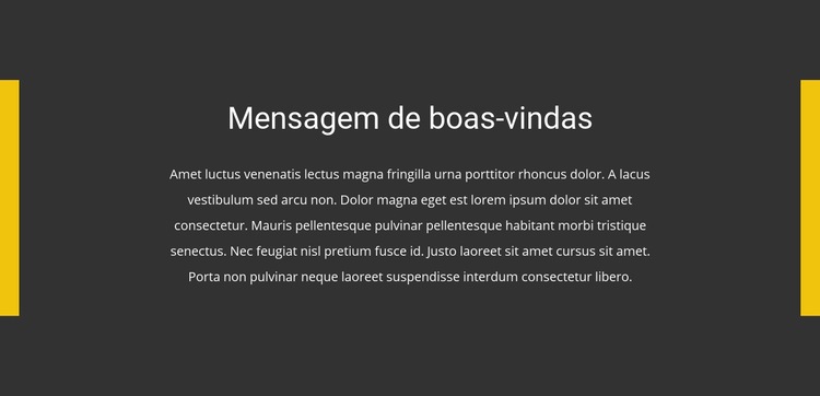 Mensagem de boas-vindas Modelo de uma página