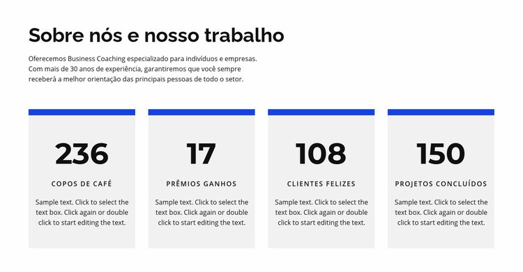 Sobre nós e trabalho Landing Page