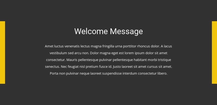Welcome message Squarespace Template Alternative
