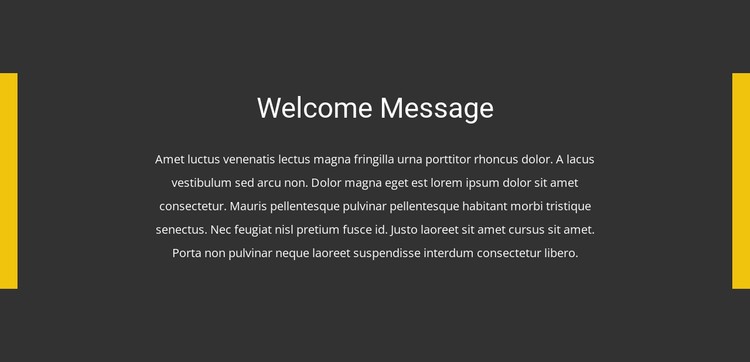 Welcome message Static Site Generator