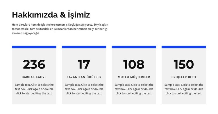 Hakkımızda ve iş hakkında Açılış sayfası