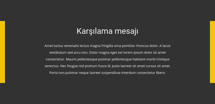 Karşılama mesajı HTML Şablonu