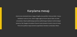 Karşılama Mesajı