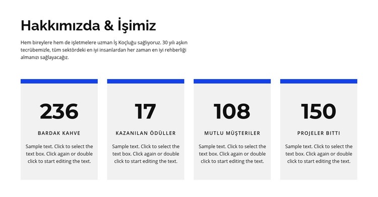 Hakkımızda ve iş hakkında Bir Sayfa Şablonu