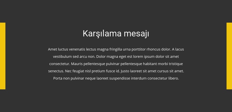 Karşılama mesajı Web Sitesi Mockup'ı