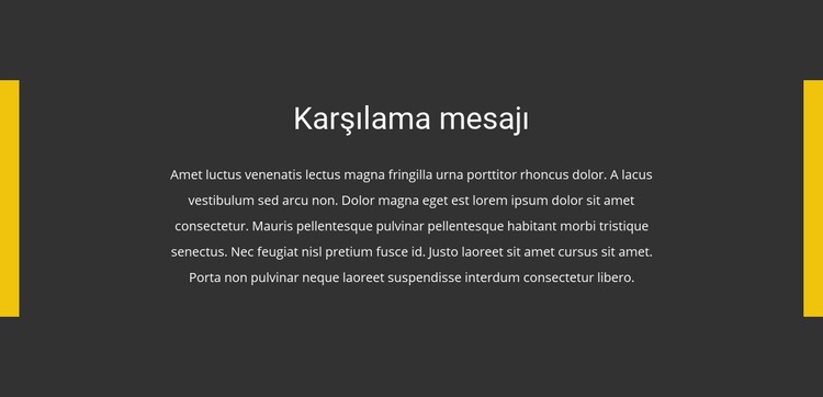 Karşılama mesajı Web sitesi tasarımı