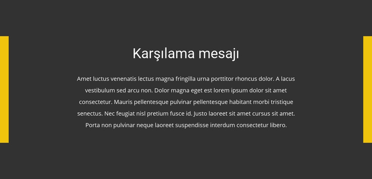 Karşılama mesajı WordPress Teması