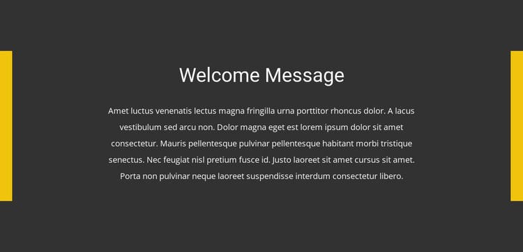 Welcome message Wix Template Alternative