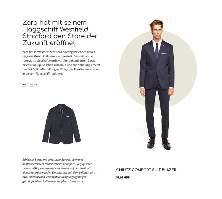 Dunkelblauer Denim HTML-Vorlage