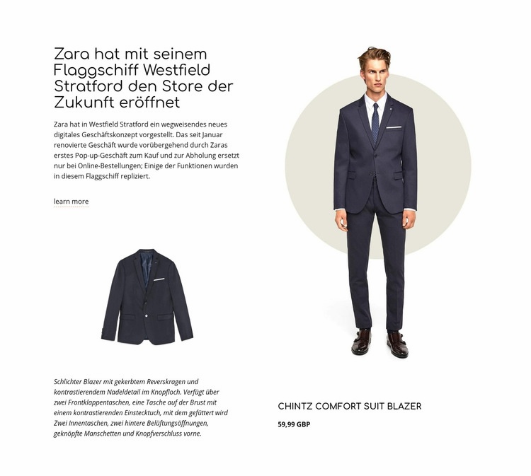 Dunkelblauer Denim Website design