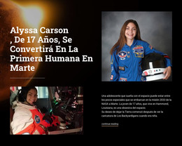 Primera Mujer En Marte: Plantilla De Página HTML