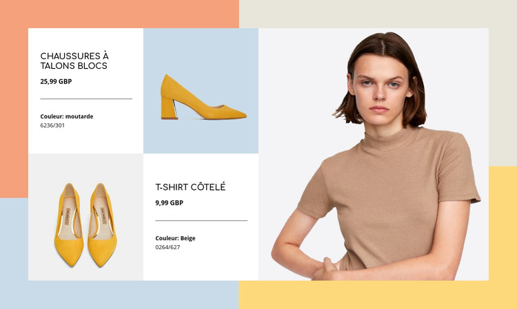 Chaussures tendance pour femmes Modèle de site Web