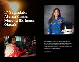 Mars'Taki Ilk Kadın - Web Sayfası Maket Şablonu