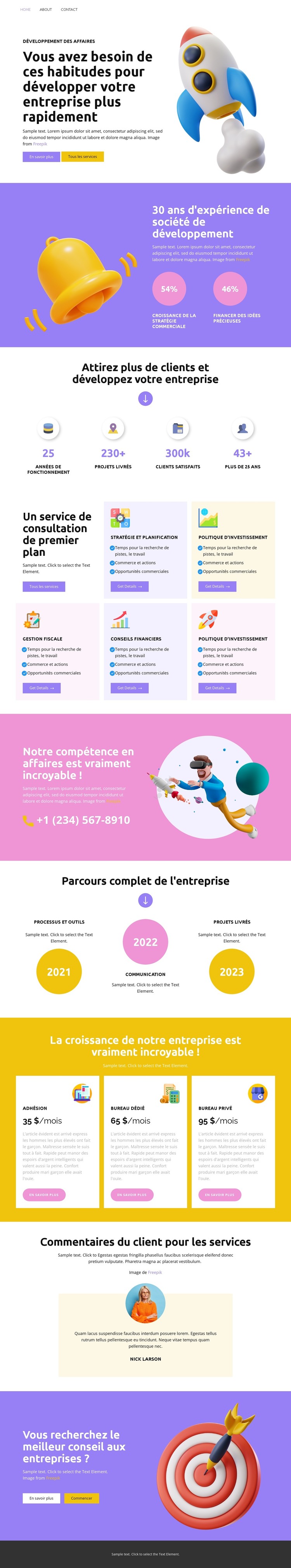 Un service de consultation de premier plan Modèle HTML