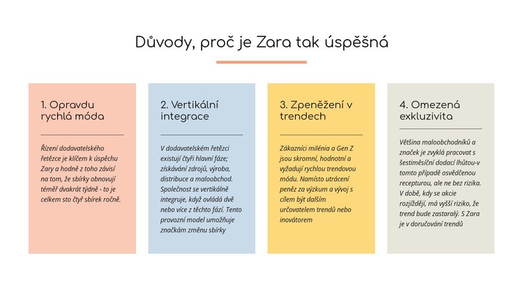 Textové důvody zara úspěšný Šablona HTML