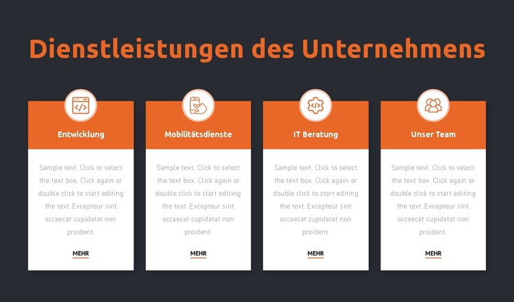 Dienstleistungen eines Beratungsunternehmens HTML-Vorlage