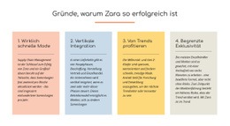 Text Gründe Zara Erfolgreich - HTML Creator