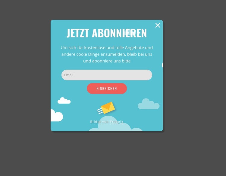 Pop-up zum Abonnieren von Creatives HTML Website Builder