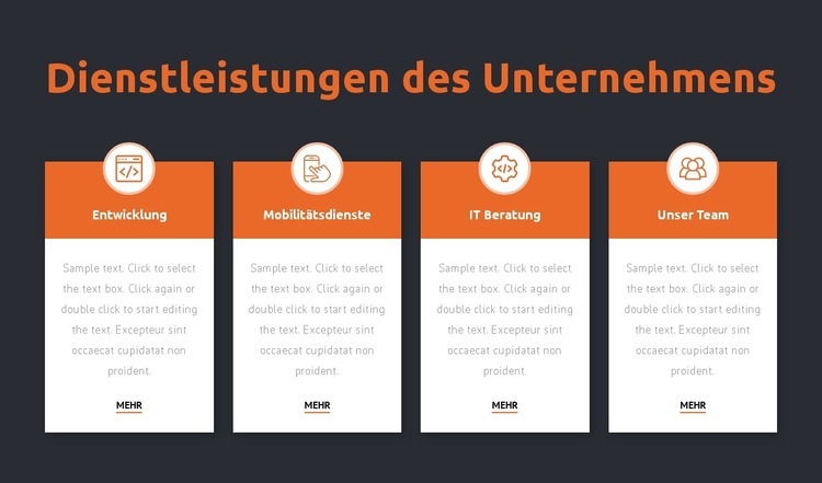 Dienstleistungen eines Beratungsunternehmens HTML5-Vorlage