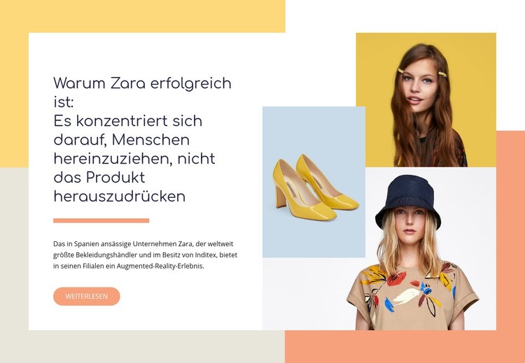 Handtaschen, Jacken, Schuhe Website-Modell