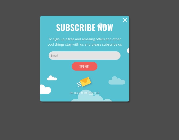 Creative subscribe popup Elementor Template Alternative