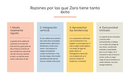 Texto Razones Zara Exitosas: Plantilla HTML Y CSS