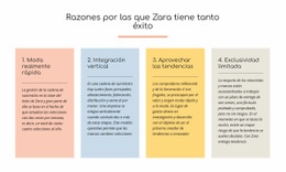 Texto Razones Zara Exitosas: Plantilla HTML5 Moderna