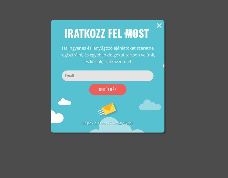 Kreatív feliratkozás előugró ablak HTML Sablon