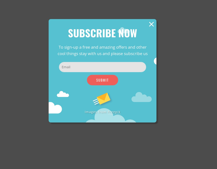 Creative subscribe popup Joomla Page Builder
