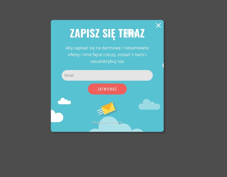 Wyskakujące okienko subskrypcji kreatywnej Szablon CSS