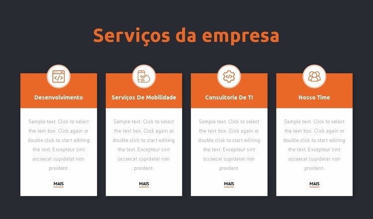 Serviços de empresa de consultoria Design do site