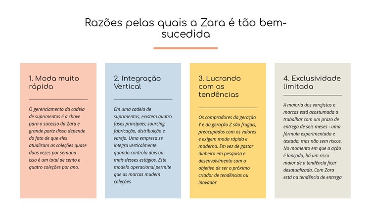 Motivo de texto zara bem-sucedido Design do site