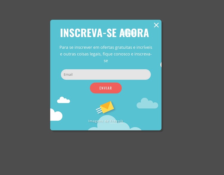 Pop-up de inscrição de criativo Template CSS