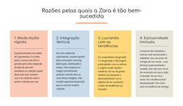 Motivo De Texto Zara Bem-Sucedido - Modelo HTML E CSS