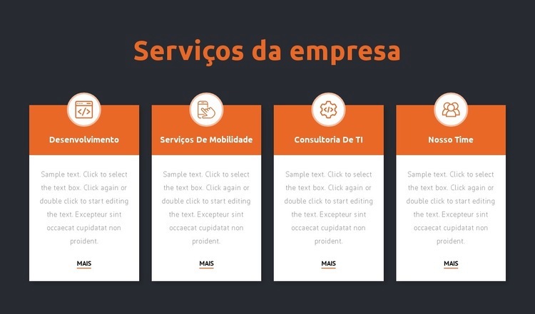 Serviços de empresa de consultoria Landing Page