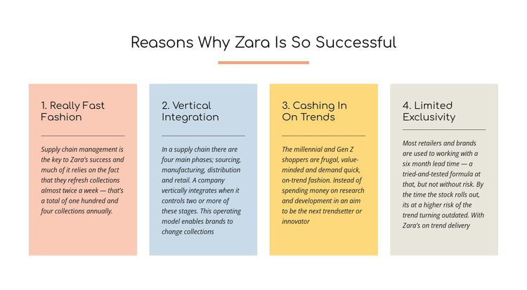 Text reasons zara successful Template