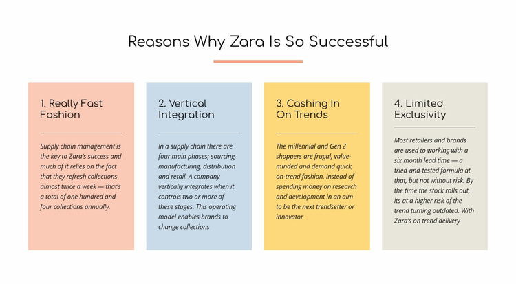 Text reasons zara successful Website Mockup