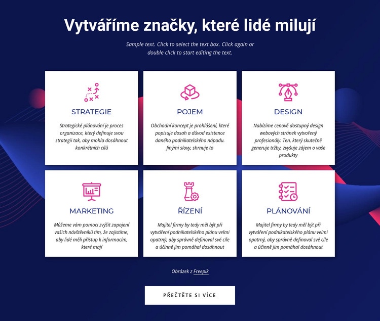 Služby komunikačních agentur značky Šablona HTML