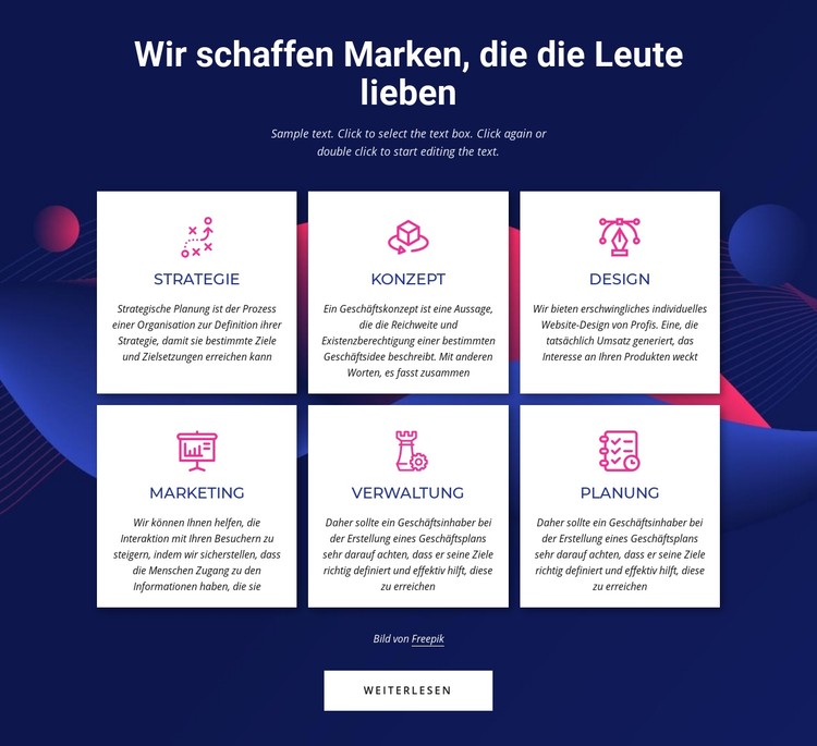 Dienstleistungen einer Agentur für Markenkommunikation CSS-Vorlage