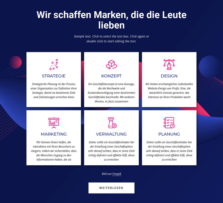 Dienstleistungen einer Agentur für Markenkommunikation WordPress-Theme