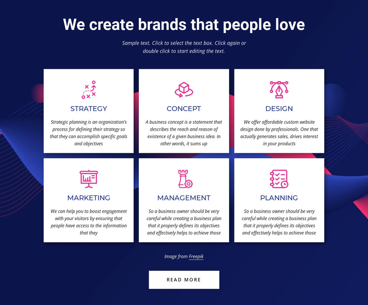 Branding communications agency services One Page Template