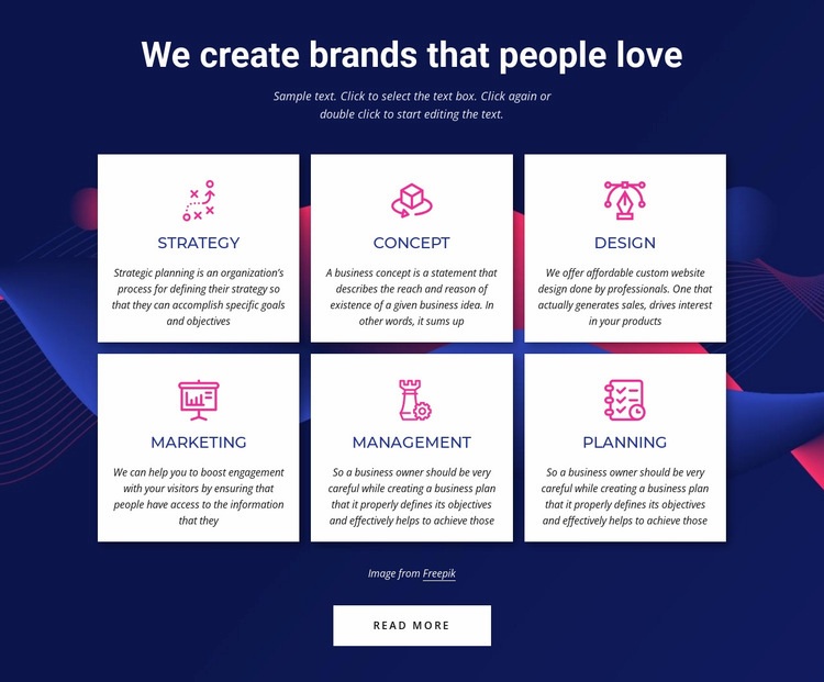 Branding communications agency services Web Page Design