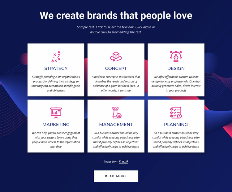 Branding communications agency services Landing Page